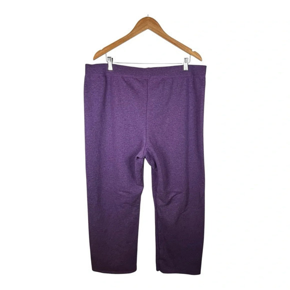 Hanes EcoSmart Fleece Sweatpants Open Bottom Legs Violet‎ Purple Women Size 2XL - Picture 5 of 8
